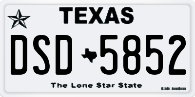 TX license plate DSD5852