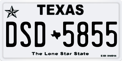 TX license plate DSD5855