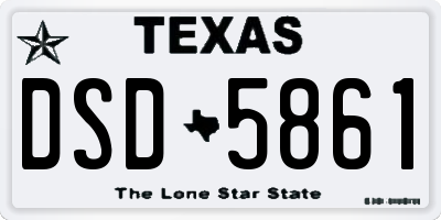 TX license plate DSD5861