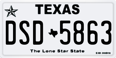 TX license plate DSD5863