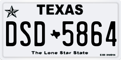 TX license plate DSD5864