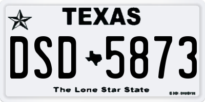 TX license plate DSD5873