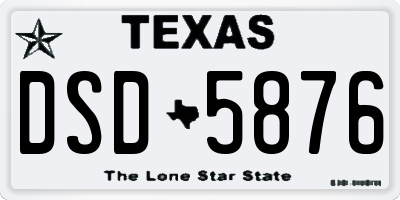 TX license plate DSD5876