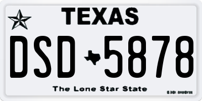 TX license plate DSD5878