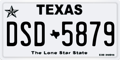 TX license plate DSD5879