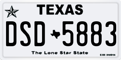 TX license plate DSD5883