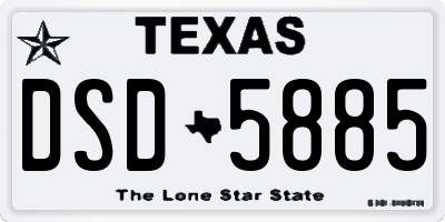 TX license plate DSD5885