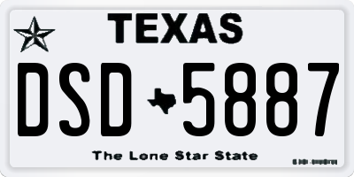 TX license plate DSD5887