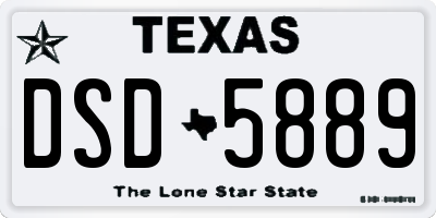 TX license plate DSD5889
