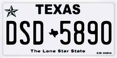 TX license plate DSD5890