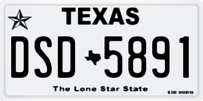 TX license plate DSD5891