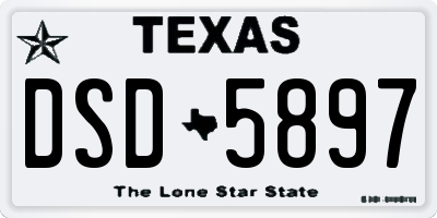 TX license plate DSD5897