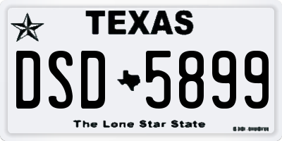 TX license plate DSD5899