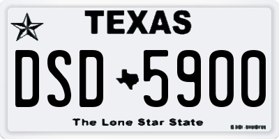 TX license plate DSD5900
