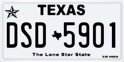TX license plate DSD5901