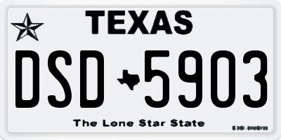 TX license plate DSD5903