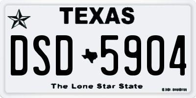 TX license plate DSD5904