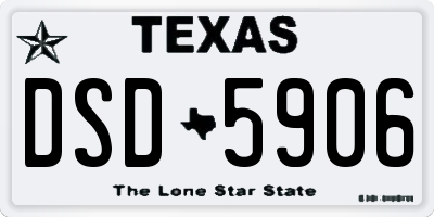 TX license plate DSD5906