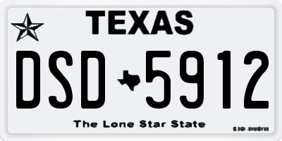 TX license plate DSD5912