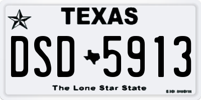 TX license plate DSD5913