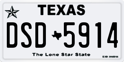 TX license plate DSD5914