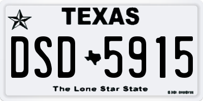 TX license plate DSD5915