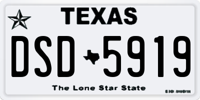TX license plate DSD5919