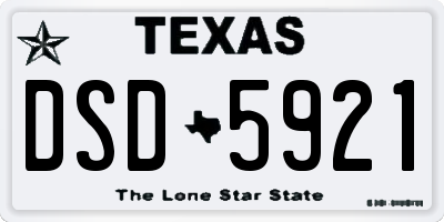 TX license plate DSD5921