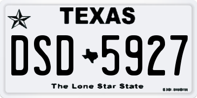 TX license plate DSD5927