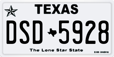 TX license plate DSD5928