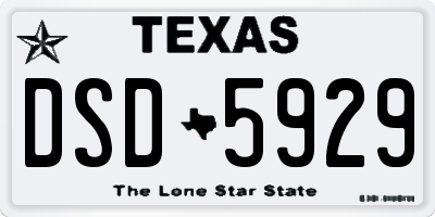 TX license plate DSD5929