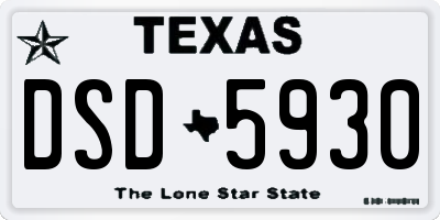 TX license plate DSD5930