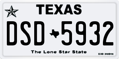 TX license plate DSD5932