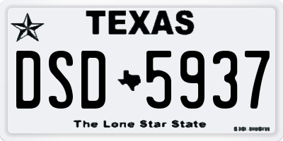 TX license plate DSD5937