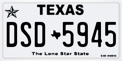 TX license plate DSD5945