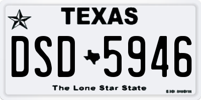 TX license plate DSD5946