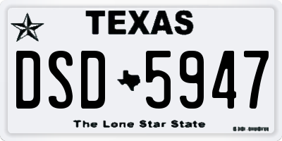 TX license plate DSD5947