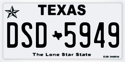 TX license plate DSD5949