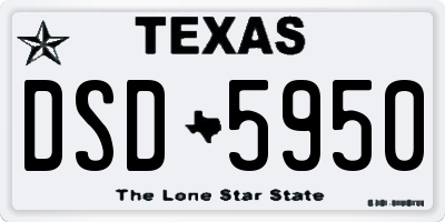 TX license plate DSD5950