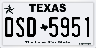 TX license plate DSD5951