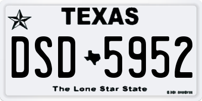 TX license plate DSD5952