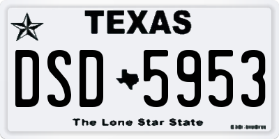 TX license plate DSD5953