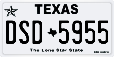 TX license plate DSD5955