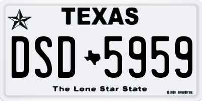 TX license plate DSD5959