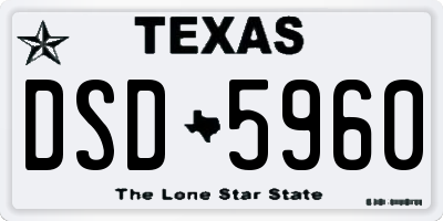 TX license plate DSD5960