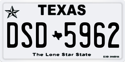TX license plate DSD5962