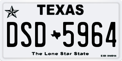 TX license plate DSD5964