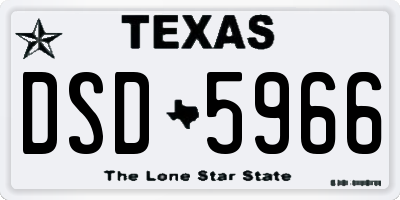 TX license plate DSD5966