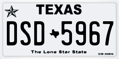 TX license plate DSD5967