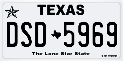 TX license plate DSD5969